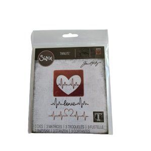 Sizzix Thinlits Die Set 3 Pack Heartbeat by Tim Holtz